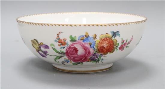 A Dresden flower-painted bowl, signed Lenar Diameter 24cm
